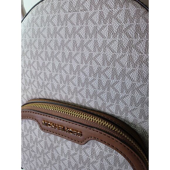 MICHAEL KORS Medium NEW Jaycee Logo Print Bookbag  Backpack Vanilla Brown NWT - Picture 2 of 16